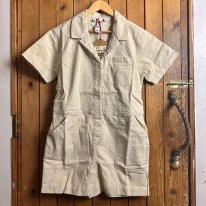 Topo Designs Dirt Romper in Bone White